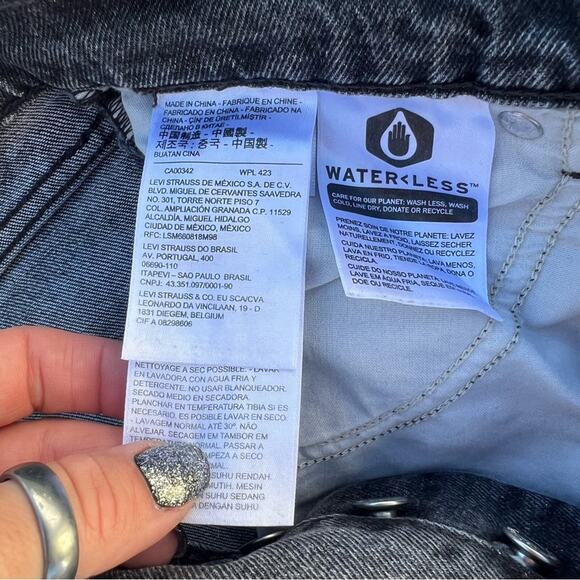 Levi’s Premium Wedgie Icon High Rise Tapered Straight Fit gray button fly jeans - Picture 8 of 8